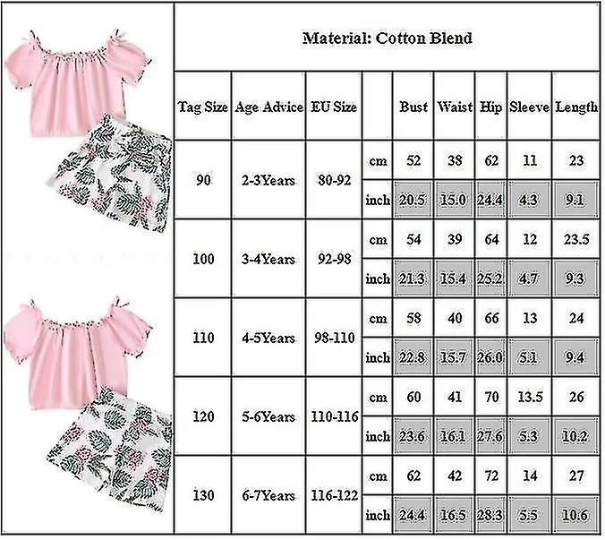 2-7 Years Girls Outfit Top And Floral Shorts Set-c