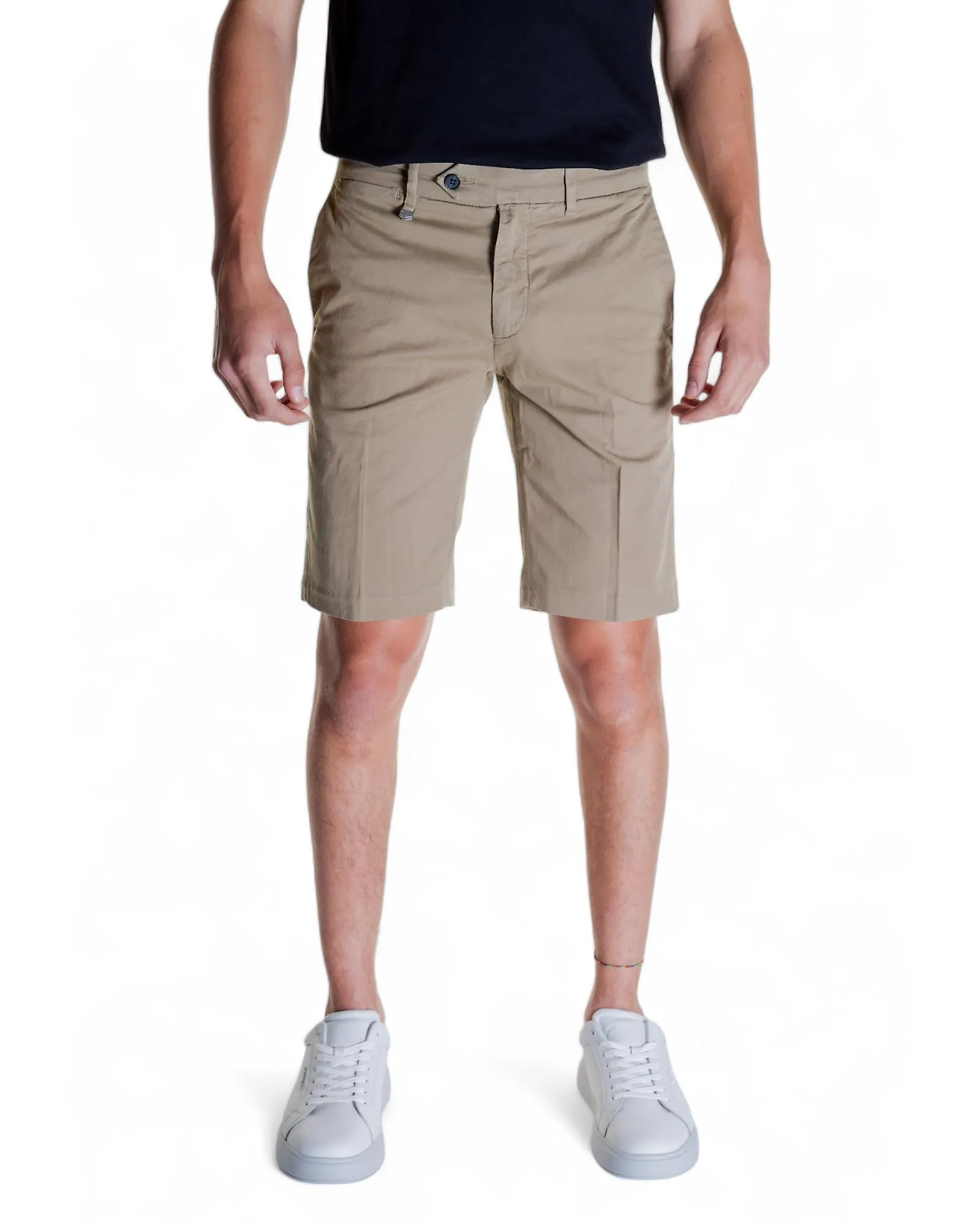 Antony Morato Beige Cotton Blend Shorts with Front and Back Pockets