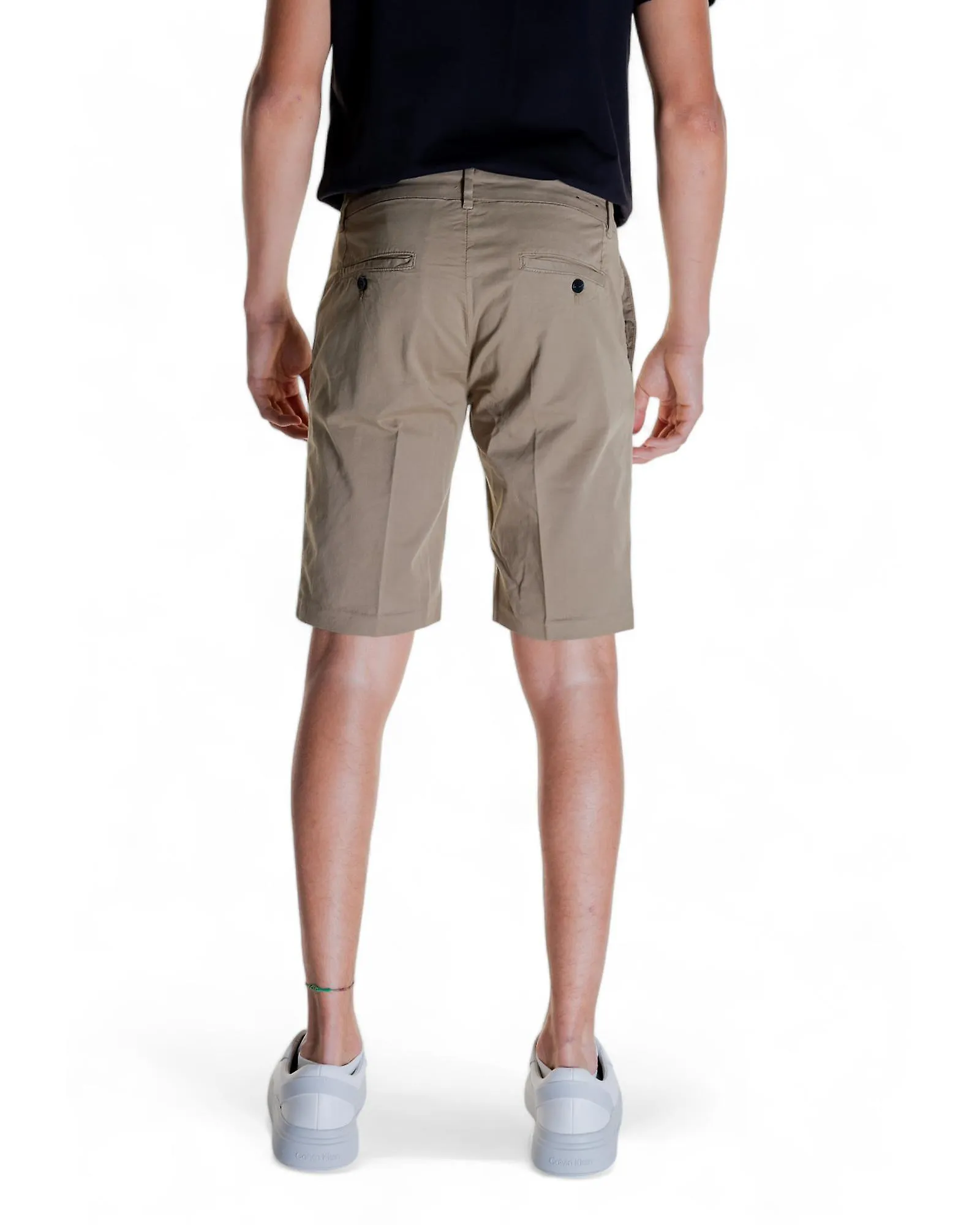 Antony Morato Beige Cotton Blend Shorts with Front and Back Pockets