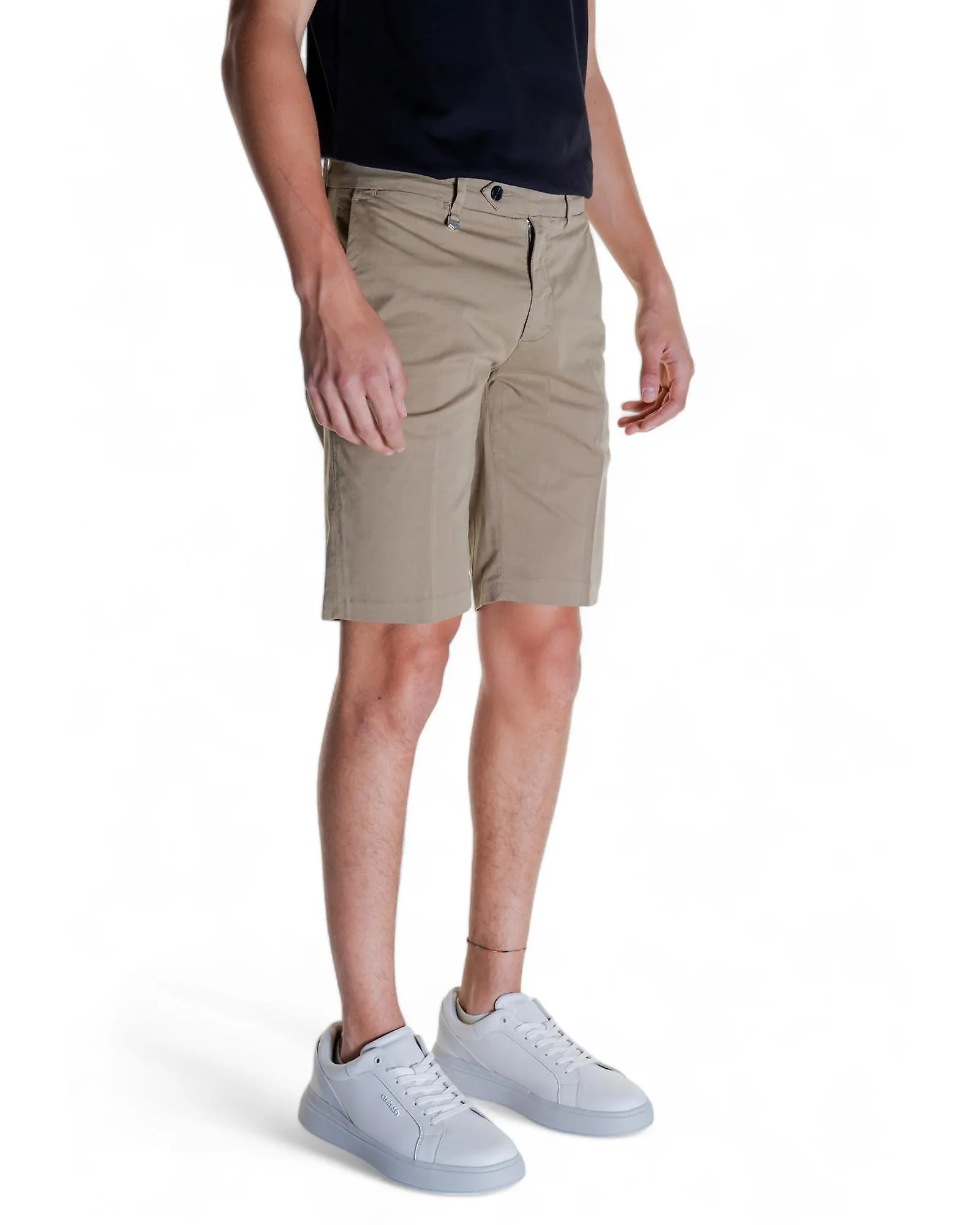 Antony Morato Beige Cotton Blend Shorts with Front and Back Pockets