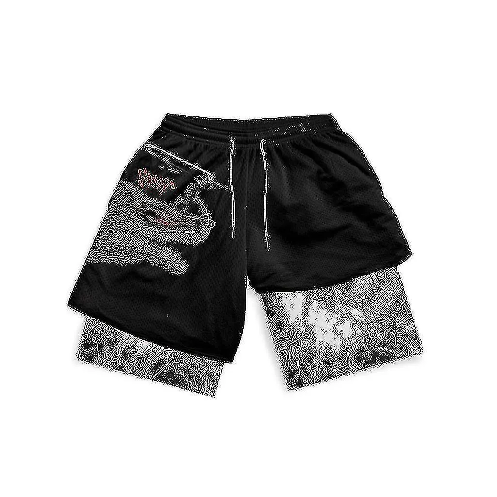 Berserk Manga 3D Print Gym Shorts - Men's and Women's Workout Performance Shorts for Summer, Quick Dry Compression Pants