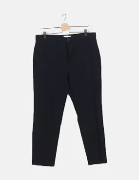 Bershka Pantalón chino azul marino