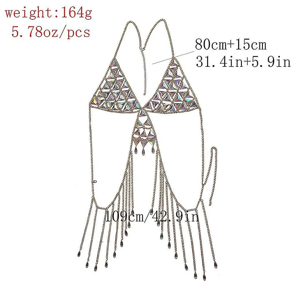 Body Chain Gold Tassel Bikini Chains Summer Beach Acrylic Body Accessories Jewellery For Women