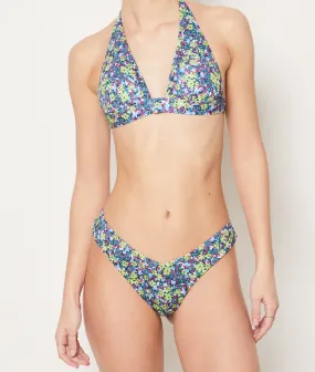 Braguita bikini brasileña, silueta en V estampado floral SALINAS IMP BLEU VERT - ETAM