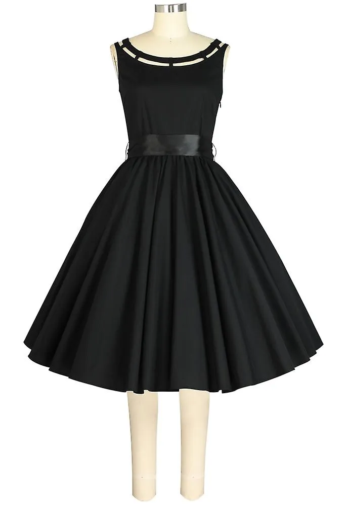 Chic Star 1950s Summer Flare Vestido en negro