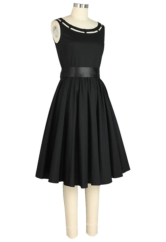 Chic Star 1950s Summer Flare Vestido en negro