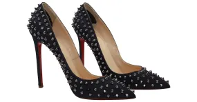 Christian Louboutin Pigalle Tacones altos con tachuelas en mezclilla azul 