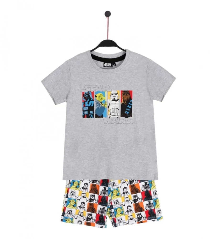 DISNEY PIJAMA MANGA CORTA COLOR COMIC  GRIS