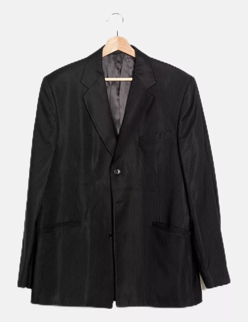 Enzo Romano Blazer negra texturizada