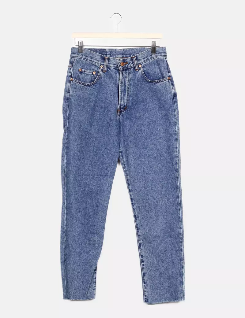 Grin's Jeans denim azul efecto desgastado