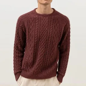 Jersey Rhythm: Mohair Fishermans Knit (Mulberry)