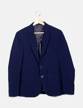 Mango Blazer azul detalle costura