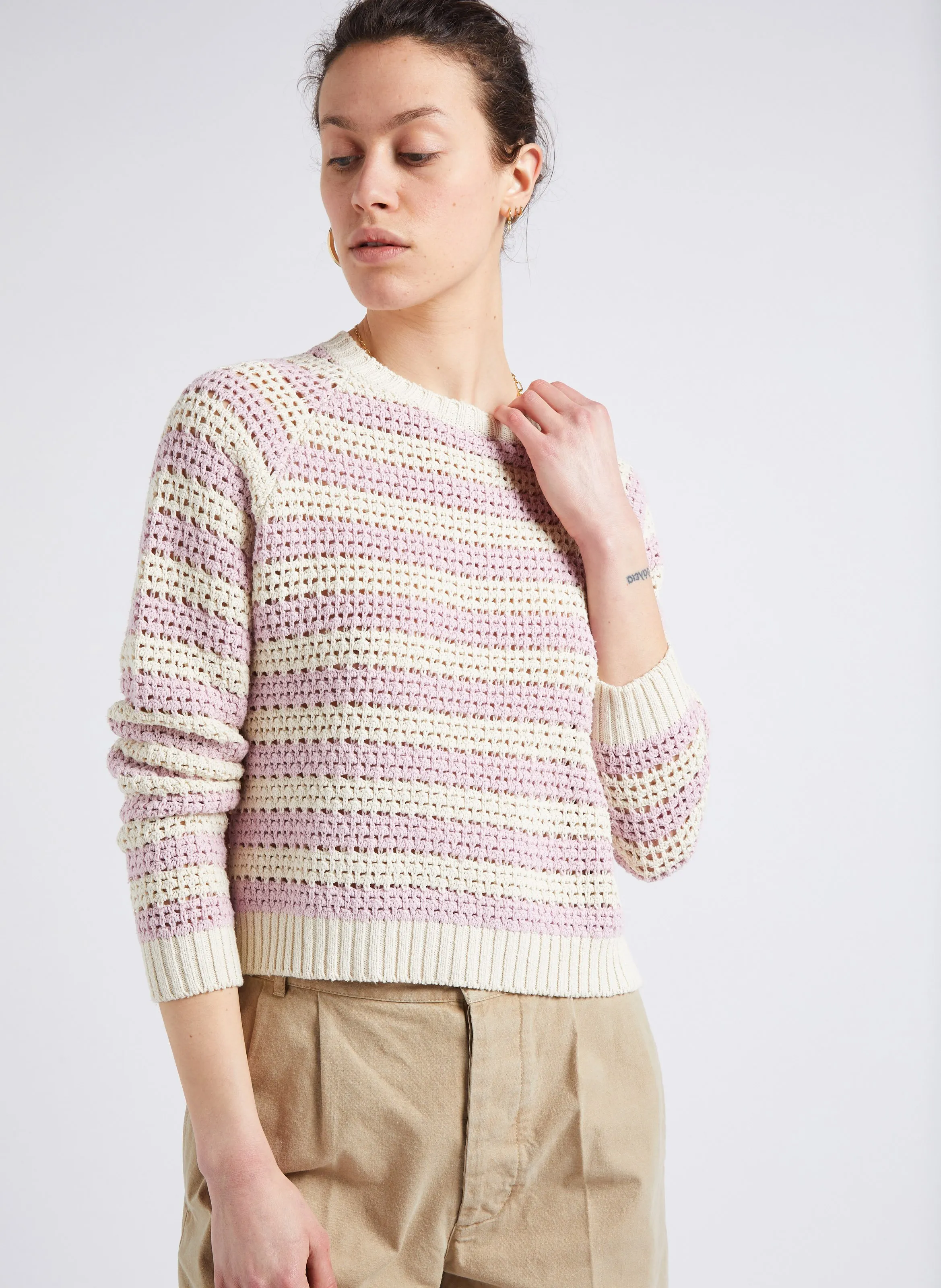 MASSCOB BALMY - Jersey de ganchillo de seda en multicolor