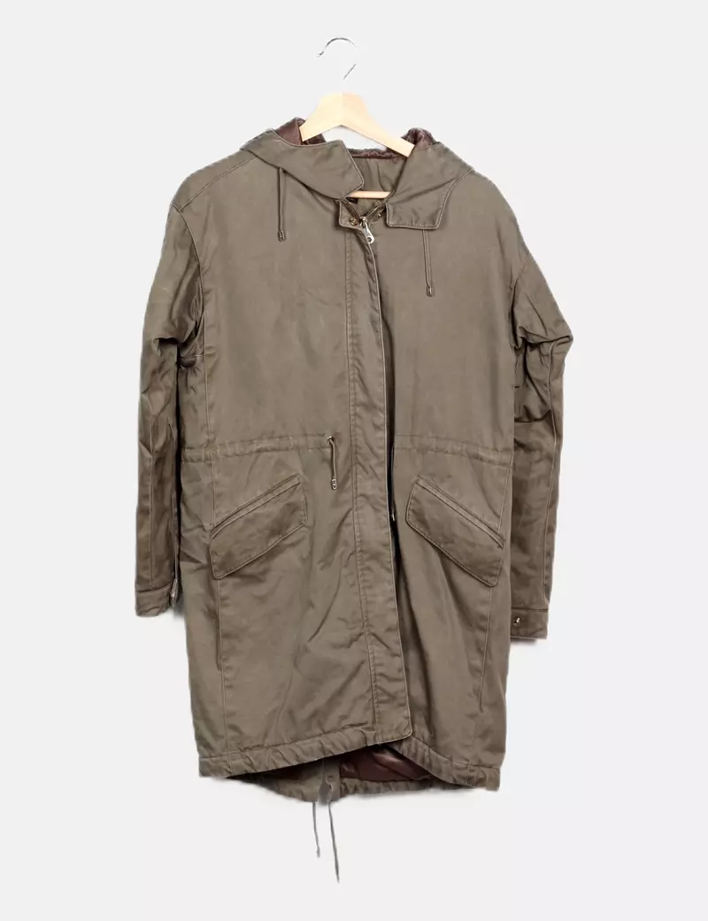 Massimo Dutti Parka verde básica