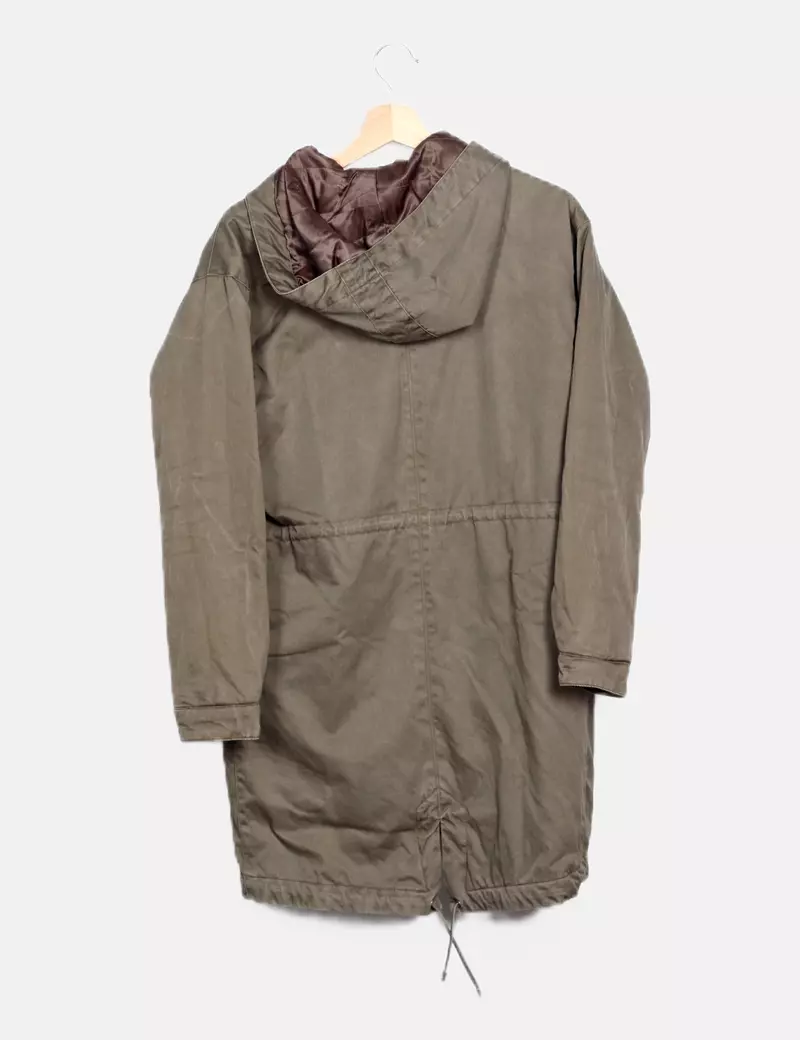 Massimo Dutti Parka verde básica