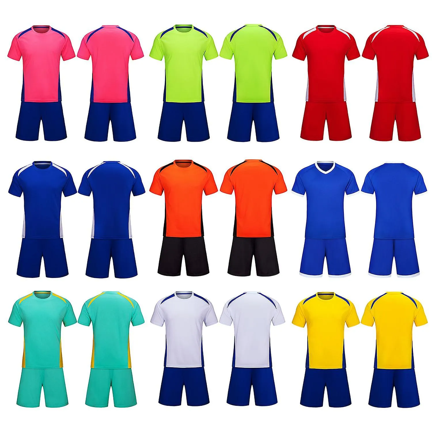 Merryso 1 Set Unisex Sports T-shirt Shorts Sportswear Adult Soccer Jersey