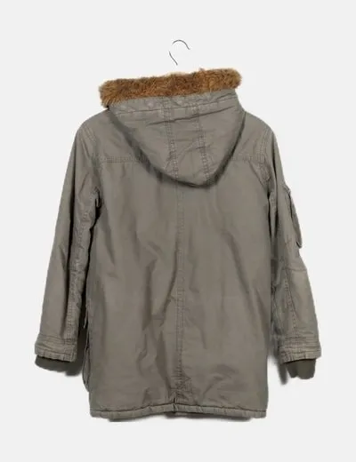 NoName Parka capucha verde caqui