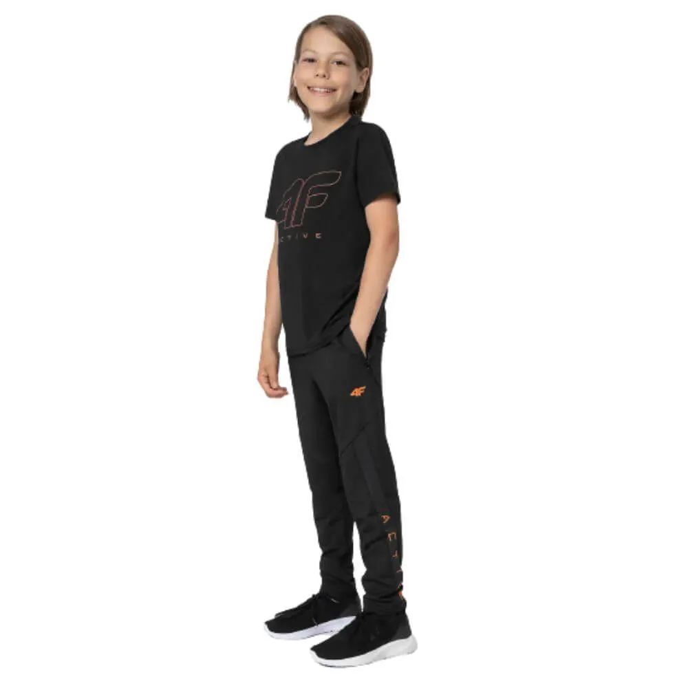 Pantalón Chándal con cremalleras Niño 4F TFTRM102. Negro.