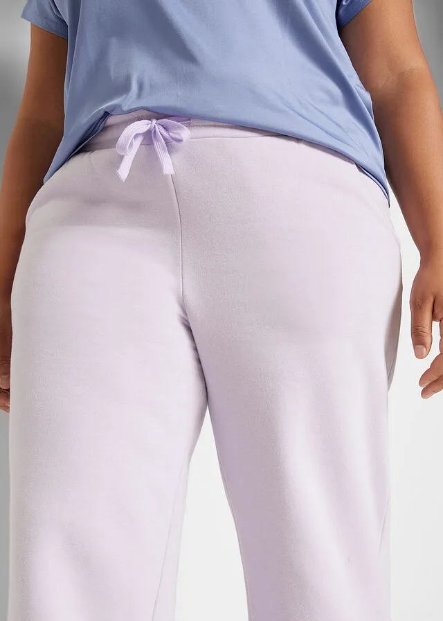 Pantalón de chándal muy suave, corte recto lila pastel