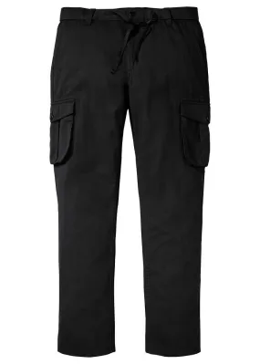 Pantalón tipo cargo con corte regular y recto Negro