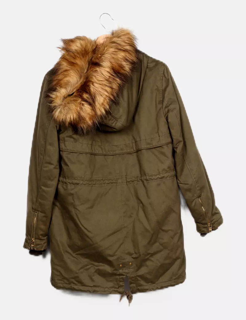 Pull&Bear Parka kaki básica