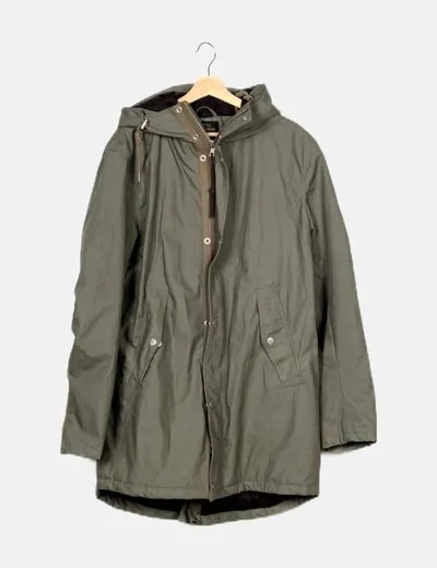 Pull&Bear Parka verde básica