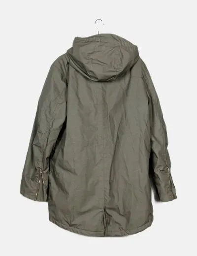 Pull&Bear Parka verde básica