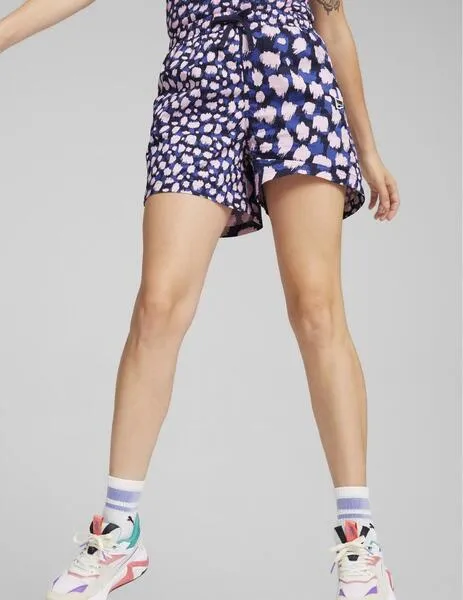 shorts puma downtown kitten multicolor de mujer.