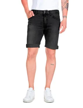 Shorts Replay negro elástico Slim con dobladillo de hombre