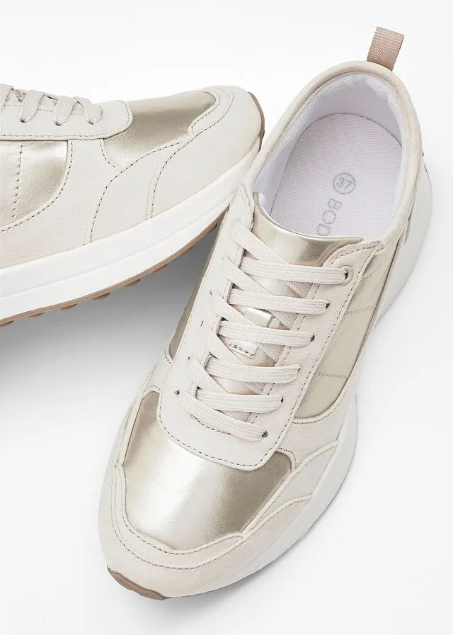 Sneakers bajos beige-champán