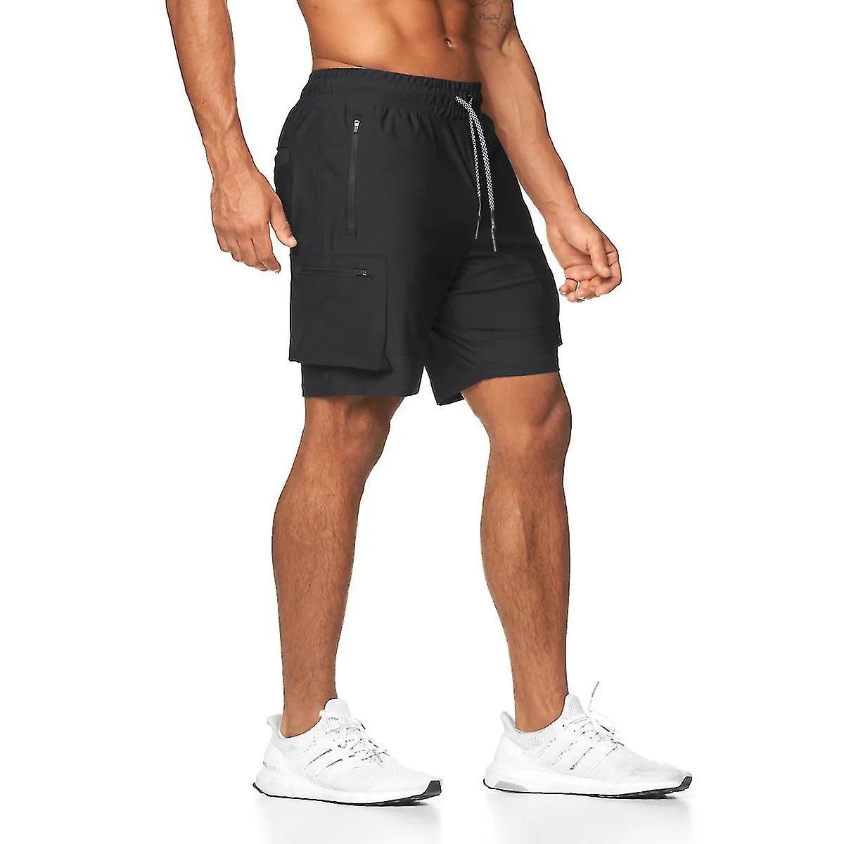 Spring And Summer Sports Shorts, Men's Quick Drying Fitness And Leisure Five Point Shorts, Trendy Brand Multi Pocket Zippere