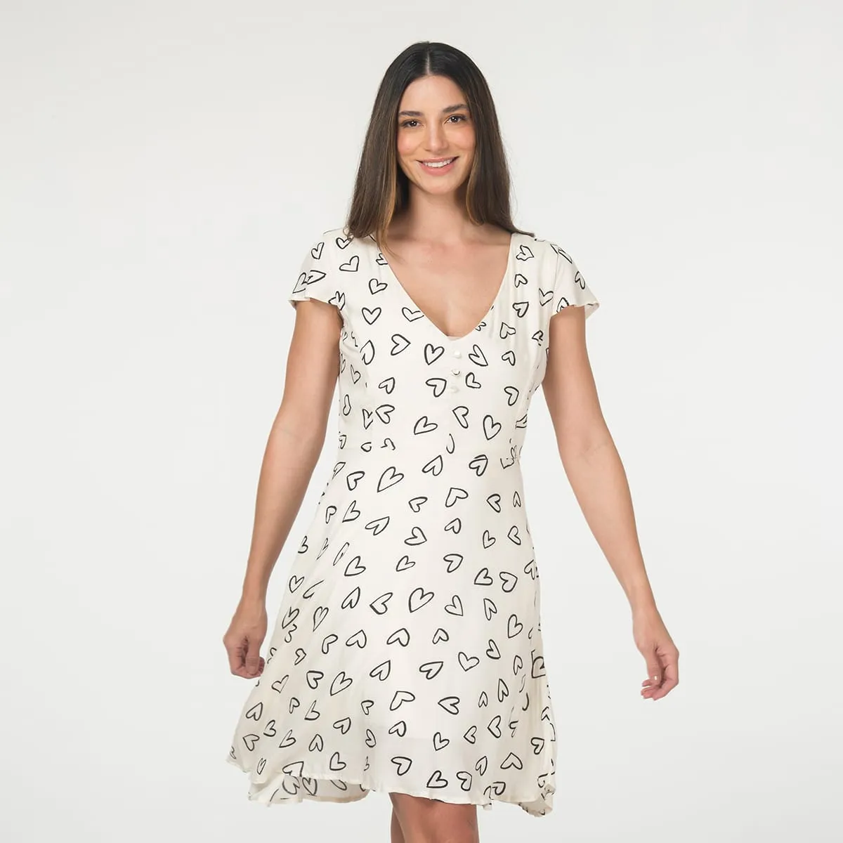 Vestido Escote V Corazones Putney