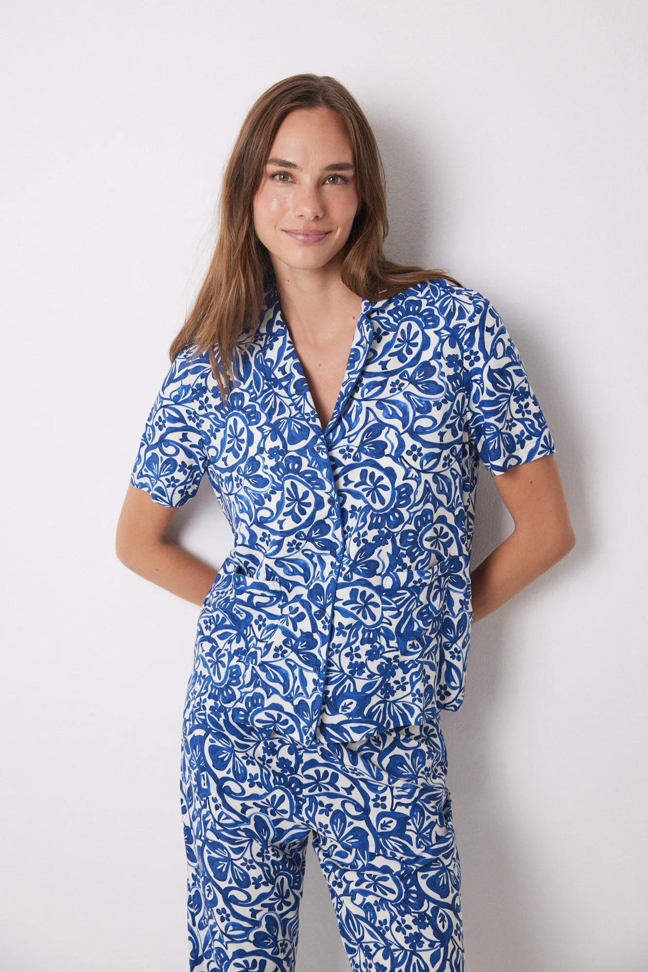 Women'secret Pijama camisero viscosa estampado paisley