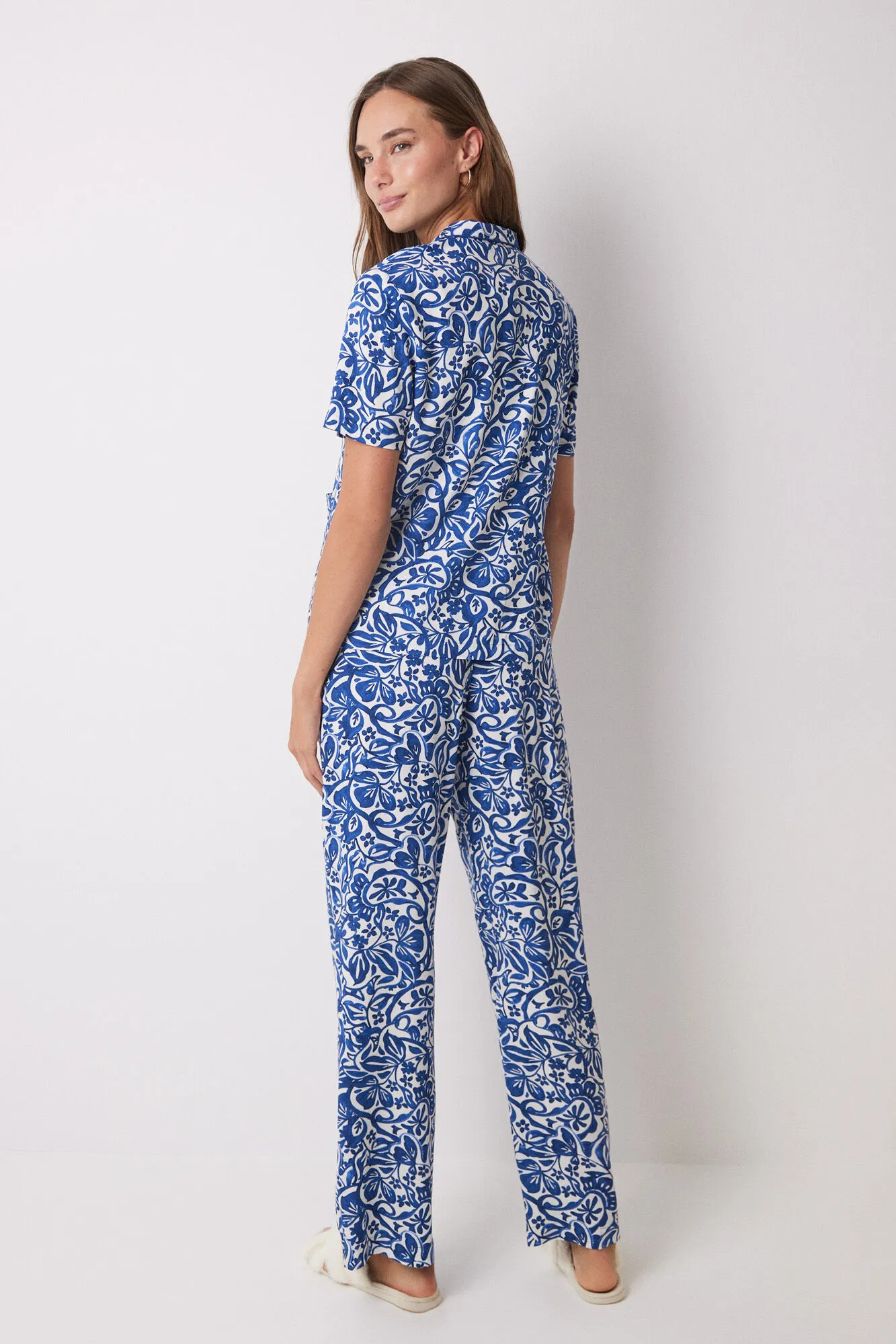 Women'secret Pijama camisero viscosa estampado paisley