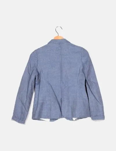 Zara Blazer azul jaspeada