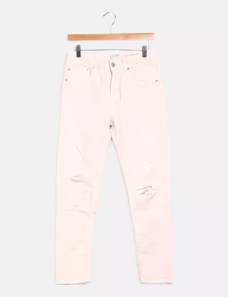 Zara Pantalón rosa básico