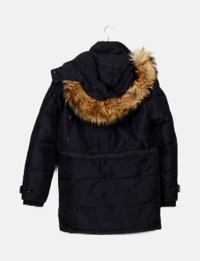 Zara Parka azul marina acolchada